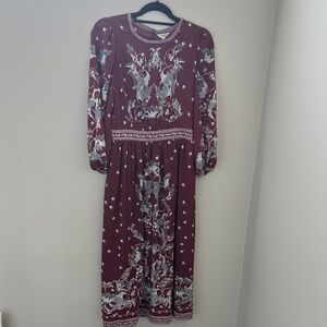 Max Studio Burgundy Floral Maxi Dress